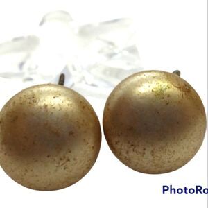 Antique faux pearl screwback‎ earrings stamped Japan lots of patina